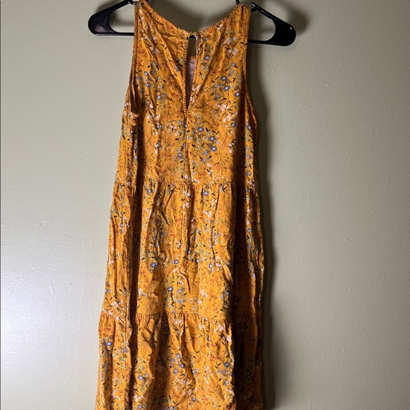 Old Navy Mustard feminine Floral sleeveless Dress - Picture 5 of 5